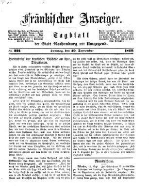 Fränkischer Anzeiger Sonntag 19. September 1869