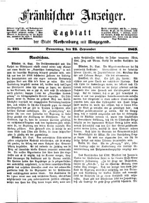 Fränkischer Anzeiger Donnerstag 23. September 1869