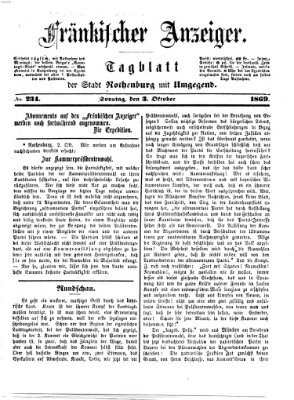 Fränkischer Anzeiger Sonntag 3. Oktober 1869