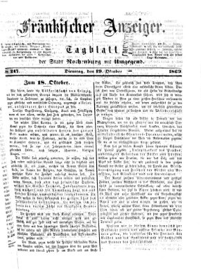 Fränkischer Anzeiger Dienstag 19. Oktober 1869