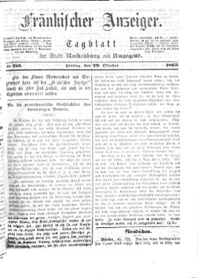 Fränkischer Anzeiger Freitag 29. Oktober 1869