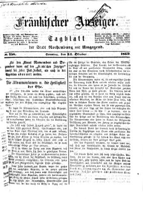 Fränkischer Anzeiger Sonntag 31. Oktober 1869