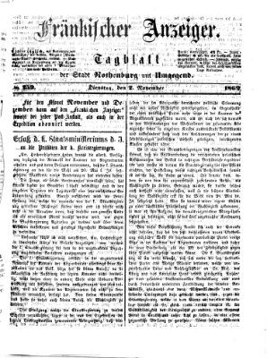 Fränkischer Anzeiger Dienstag 2. November 1869