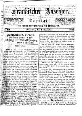 Fränkischer Anzeiger Donnerstag 4. November 1869