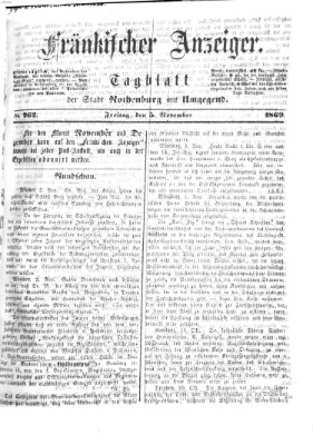 Fränkischer Anzeiger Freitag 5. November 1869