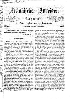 Fränkischer Anzeiger Freitag 12. November 1869