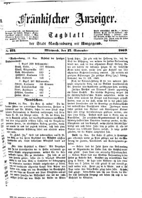 Fränkischer Anzeiger Mittwoch 17. November 1869