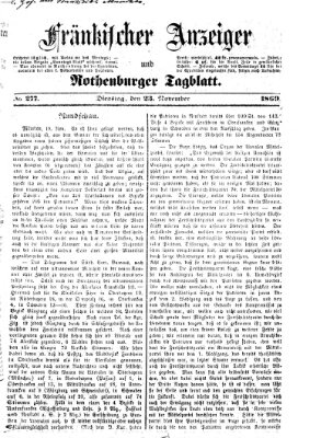 Fränkischer Anzeiger Dienstag 23. November 1869