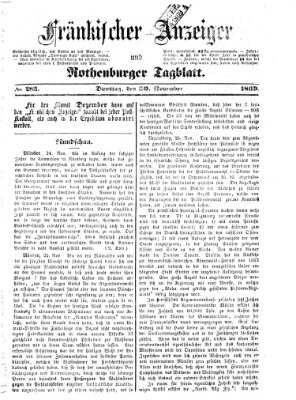 Fränkischer Anzeiger Dienstag 30. November 1869