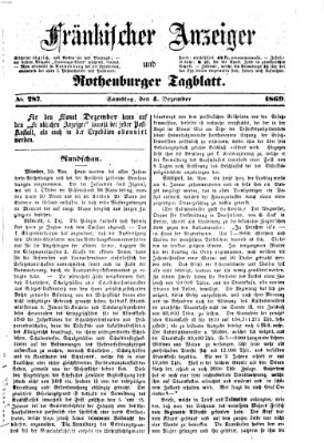 Fränkischer Anzeiger Samstag 4. Dezember 1869