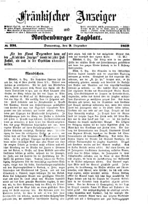 Fränkischer Anzeiger Donnerstag 9. Dezember 1869