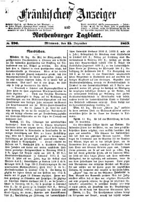 Fränkischer Anzeiger Mittwoch 15. Dezember 1869