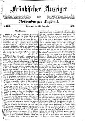 Fränkischer Anzeiger Sonntag 19. Dezember 1869