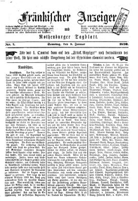 Fränkischer Anzeiger Samstag 8. Januar 1870