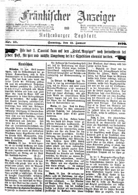 Fränkischer Anzeiger Samstag 15. Januar 1870