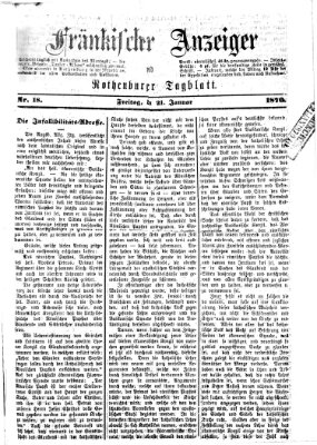 Fränkischer Anzeiger Freitag 21. Januar 1870