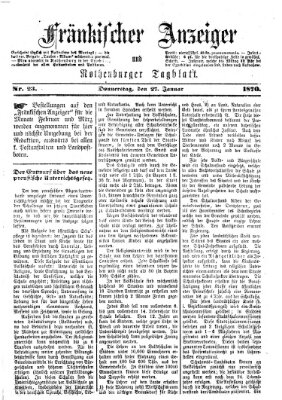 Fränkischer Anzeiger Donnerstag 27. Januar 1870