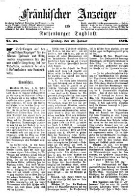 Fränkischer Anzeiger Freitag 28. Januar 1870