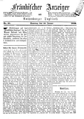 Fränkischer Anzeiger Samstag 29. Januar 1870