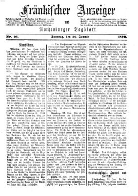 Fränkischer Anzeiger Sonntag 30. Januar 1870