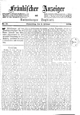 Fränkischer Anzeiger Donnerstag 3. Februar 1870