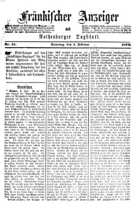 Fränkischer Anzeiger Samstag 5. Februar 1870