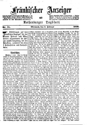 Fränkischer Anzeiger Mittwoch 9. Februar 1870