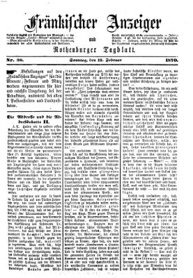 Fränkischer Anzeiger Sonntag 13. Februar 1870