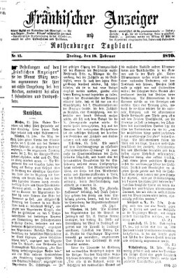 Fränkischer Anzeiger Freitag 18. Februar 1870