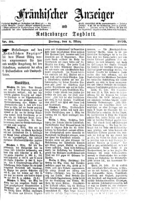 Fränkischer Anzeiger Freitag 4. März 1870