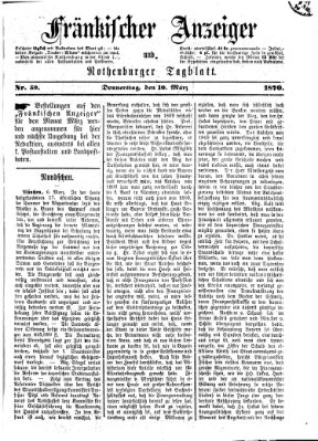 Fränkischer Anzeiger Donnerstag 10. März 1870