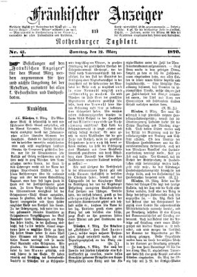 Fränkischer Anzeiger Samstag 12. März 1870