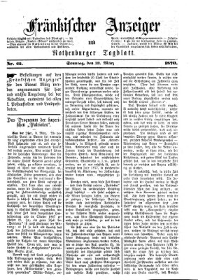 Fränkischer Anzeiger Sonntag 13. März 1870