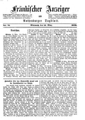 Fränkischer Anzeiger Mittwoch 23. März 1870