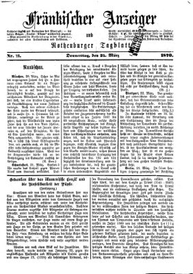 Fränkischer Anzeiger Donnerstag 24. März 1870