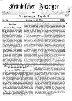 Fränkischer Anzeiger Freitag 25. März 1870