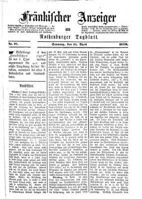 Fränkischer Anzeiger Sonntag 24. April 1870