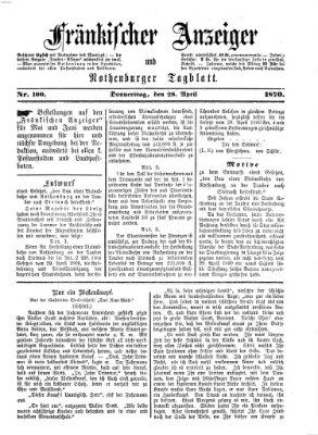 Fränkischer Anzeiger Donnerstag 28. April 1870