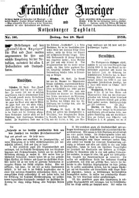 Fränkischer Anzeiger Freitag 29. April 1870