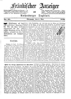 Fränkischer Anzeiger Mittwoch 4. Mai 1870