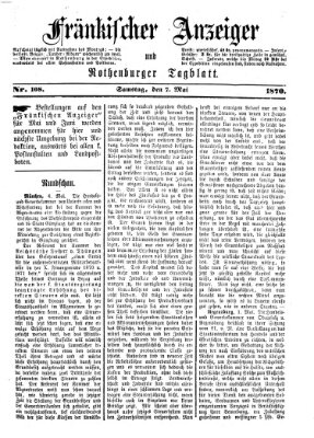 Fränkischer Anzeiger Samstag 7. Mai 1870