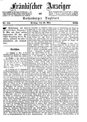 Fränkischer Anzeiger Freitag 13. Mai 1870