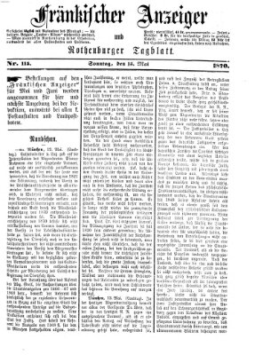 Fränkischer Anzeiger Sonntag 15. Mai 1870