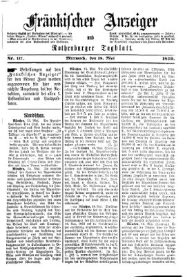 Fränkischer Anzeiger Mittwoch 18. Mai 1870