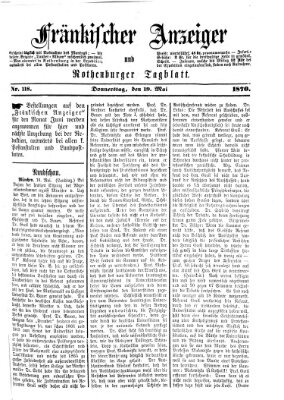 Fränkischer Anzeiger Donnerstag 19. Mai 1870