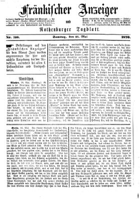 Fränkischer Anzeiger Samstag 21. Mai 1870