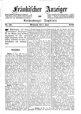 Fränkischer Anzeiger Mittwoch 1. Juni 1870