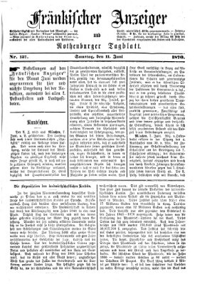 Fränkischer Anzeiger Samstag 11. Juni 1870