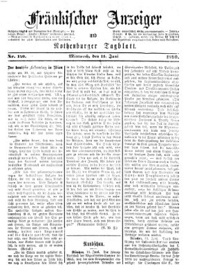 Fränkischer Anzeiger Mittwoch 15. Juni 1870