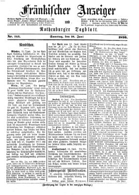 Fränkischer Anzeiger Samstag 18. Juni 1870